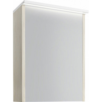 Зеркало-шкаф Edelform Marino 50 с подсветкой, белый глянец, выбеленное дерево