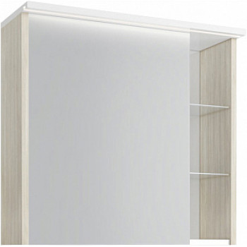Зеркало-шкаф Edelform Marino 80 с подсветкой, белый глянец, выбеленное дерево