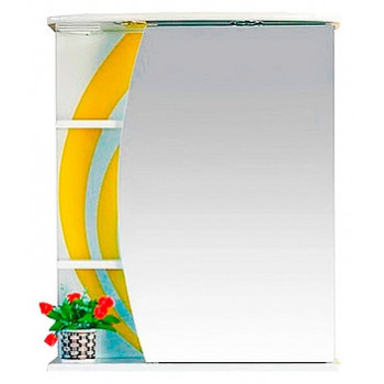 Зеркало-шкаф Misty Каролина 60 R желтое стекло