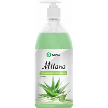 Жидкое мыло Grass Milana крем-мыло с дозатором, алое вера, 1 л
